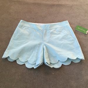 Lilly Pulitzer Blue Seer Sucker Buttercup Shorts